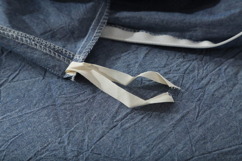 F.Y.Dreams 100% Washed Cotton Duvet Cover for Weighted Blanket 48x72 inches with 8 Ties,Zipper on Long Side/Demin Blue/Just Duvet Cover - Image 3